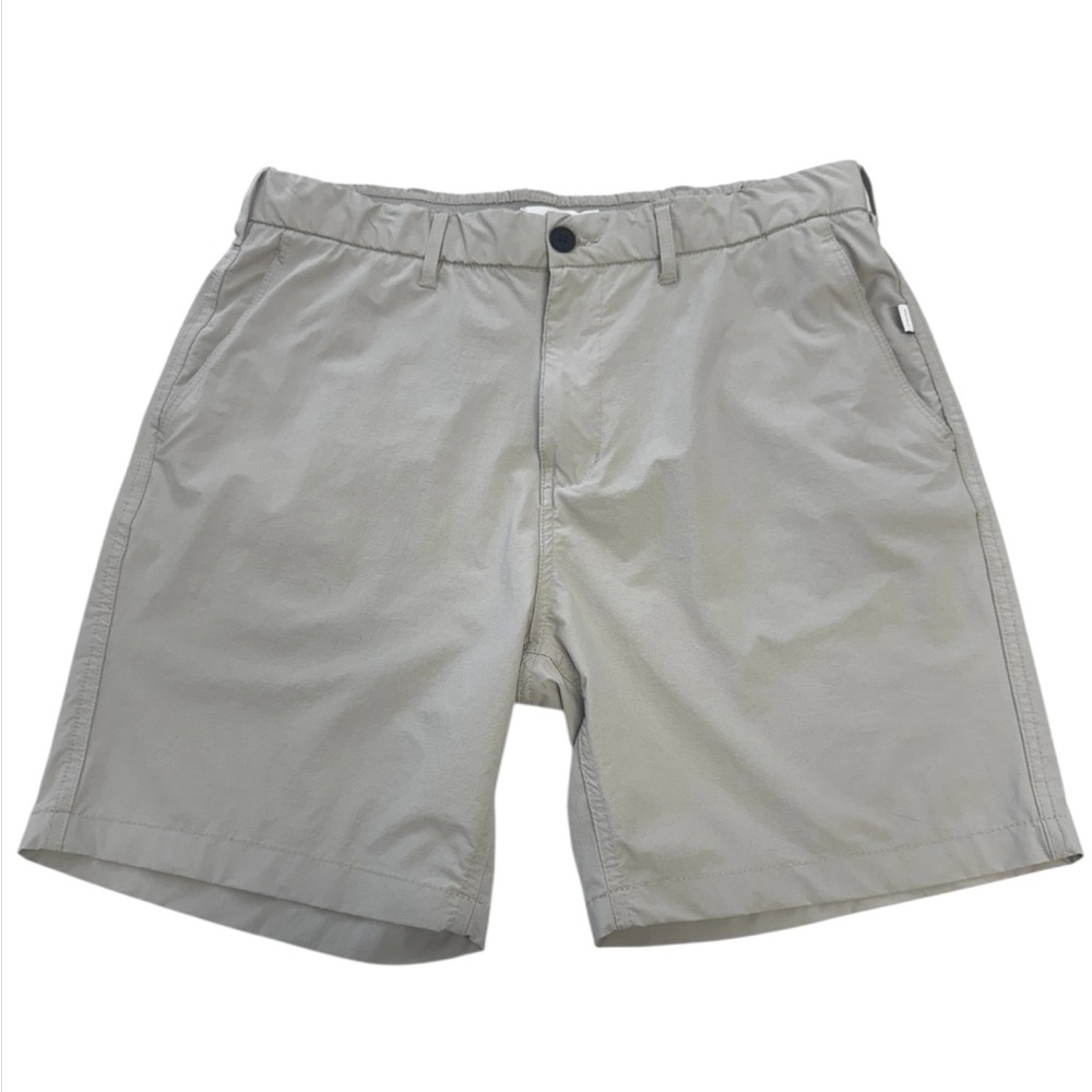 Onia Tan 4-Way Stretch Versatility Flat Front Shorts Men’s Size 32
